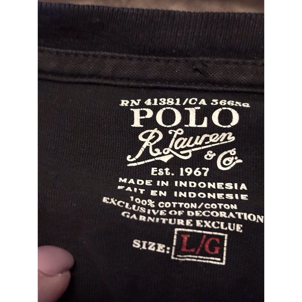 Polo Ralph Lauren Mens Size L Black 100% Cotton Casual Pullover Sweater‎